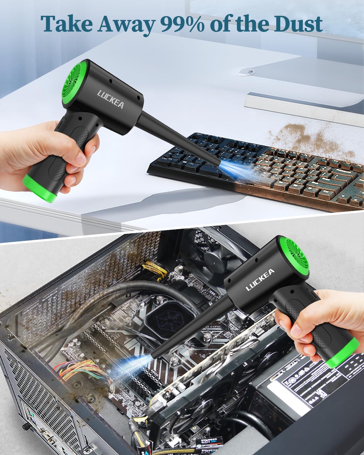 Souffleur Air Comprimé Sans Fil 110 000 RPM - Batterie 5000 MAh, Vitesse Réglable - Pour Dépoussiérer PC, Clavier, Voiture, Appareils électroniques
