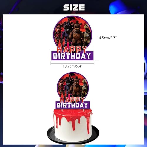 Miniatura 5 de Suministros para fiestas de cumpleaños de juegos, 95 unidades, decoraciones de fiesta de cinco noches, incluyendo calcomanías, decoración de tartas,