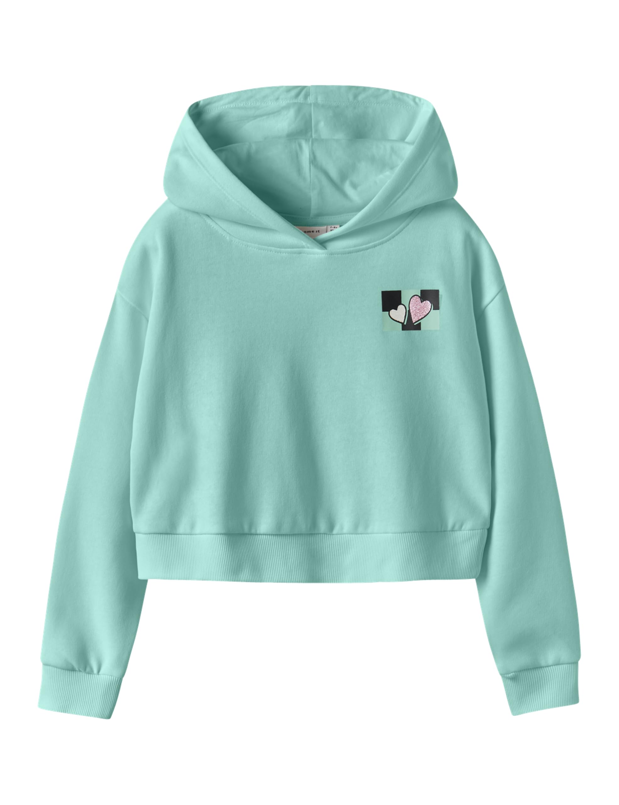 NAME IT Mädchen Nkftara Ls Crop RLX SWE Wh Bru Ps Noos