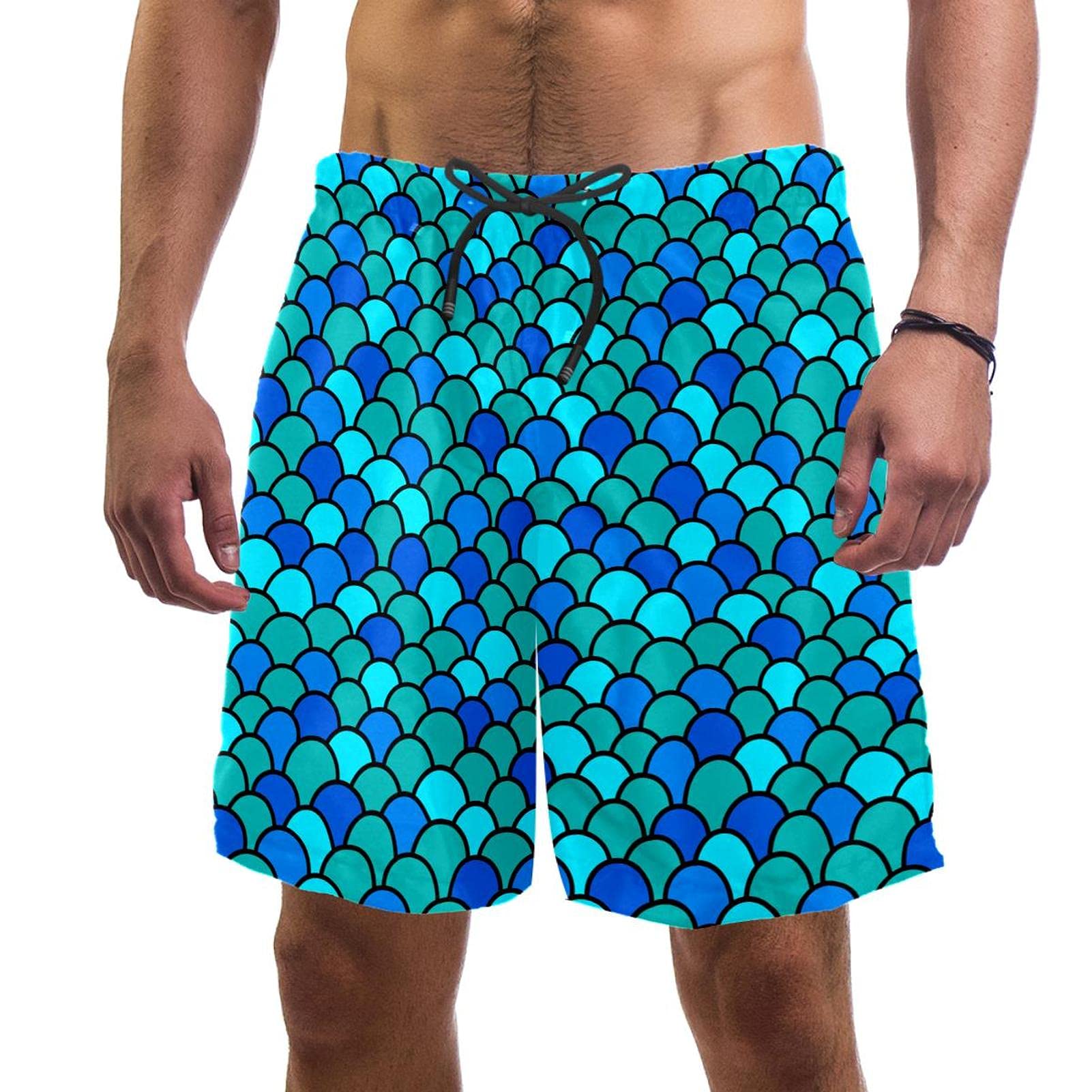 Short de bain homme anti frottement avec doublure maille taille S bleu