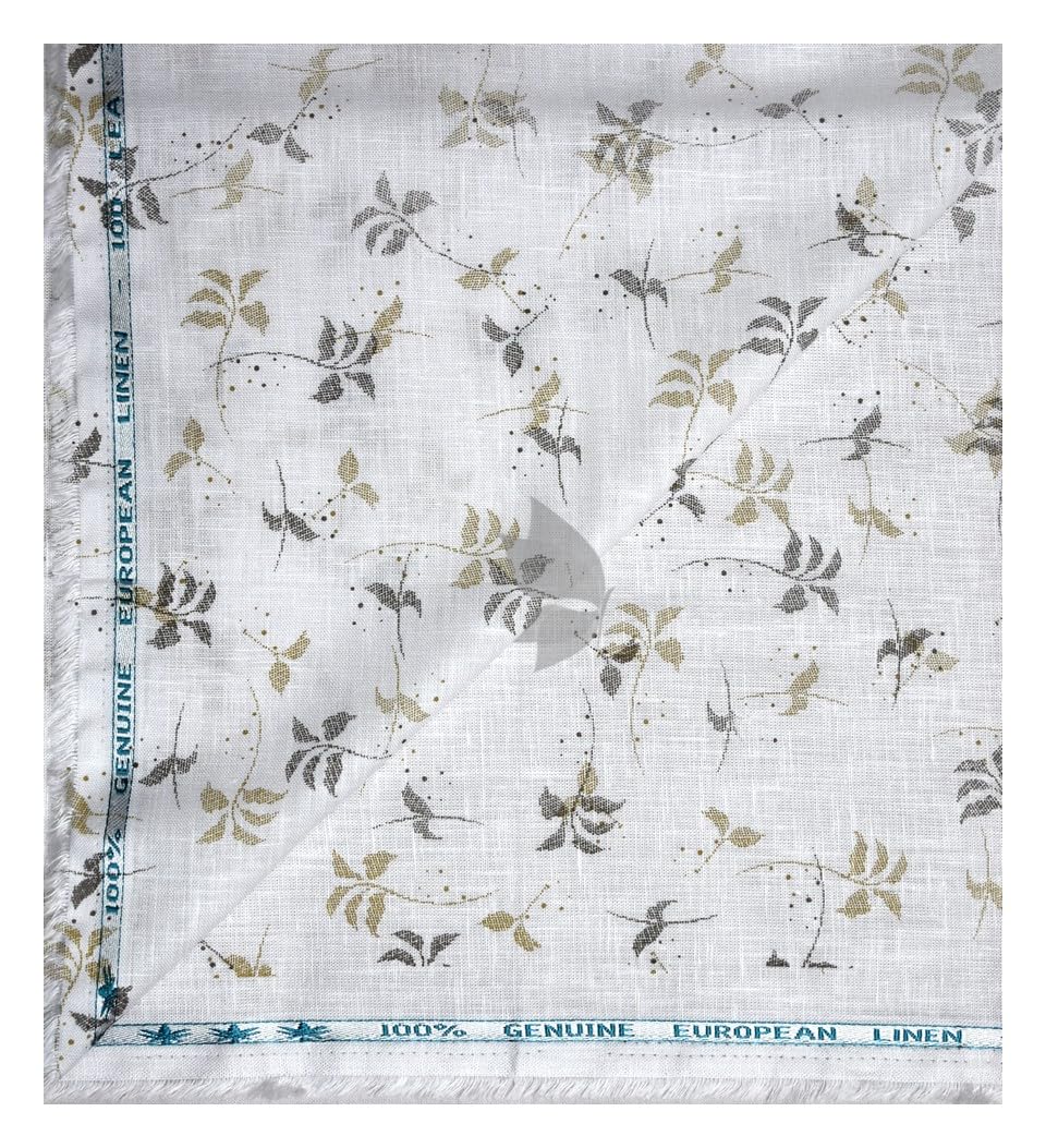 Weaves Empire 100% Genuine European Linen with 100 LEA count Grey colour Printed Unstitched Shirt Fabric - 1.60 Mts / VV2193-picture-10