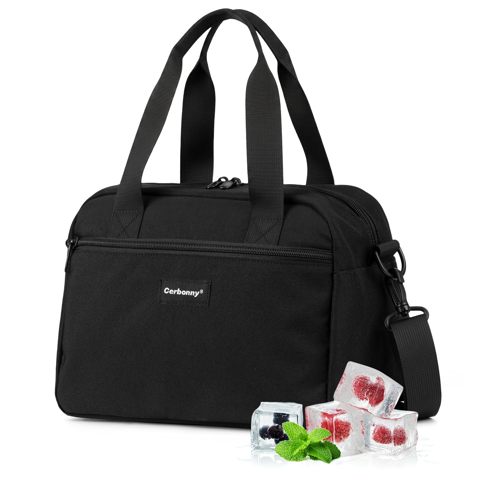 Cerbonny Insulated Lunch Bag, Freezable Lunch Bag with Built-in Ice Pack