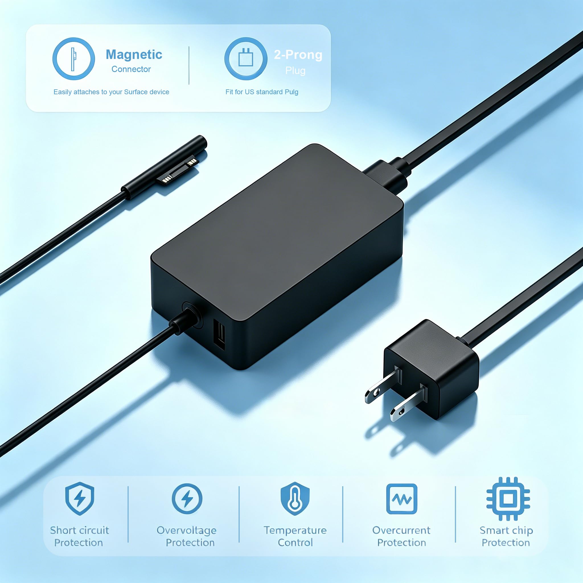 Amazon.com: 65W Laptop Charger Fit for Surface Pro 3 4 5 6 7