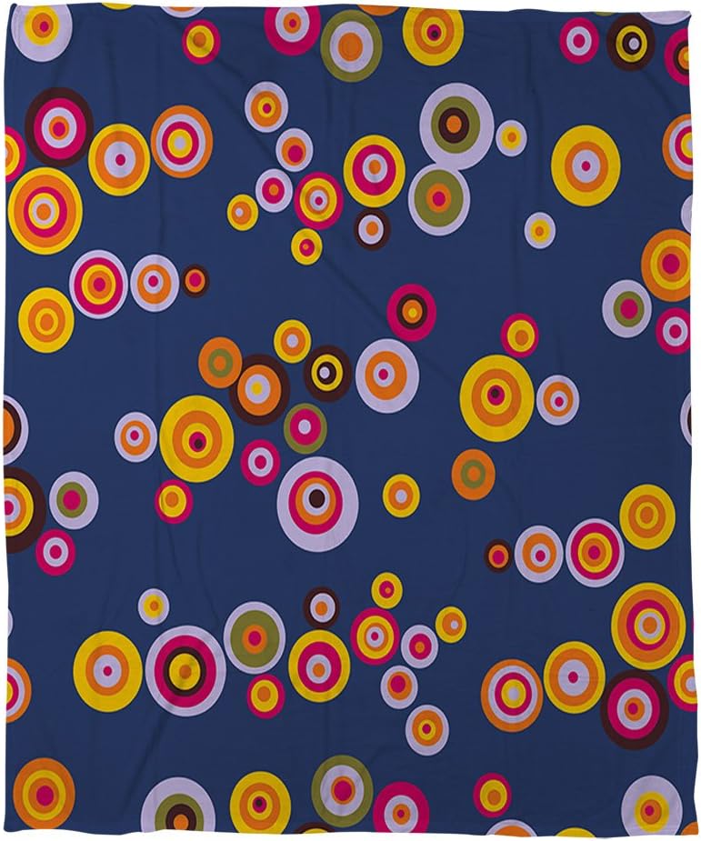 Manual Woodworkers & Weavers Coral Fleece Throw Blanket, 50 by 60-Inch, Hypnotic Circles