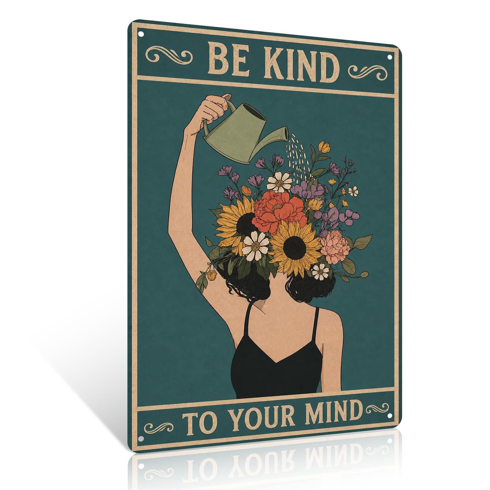 Ulord Be Kind To Your Inspirational Encouragement Boho Be Kind To Your Mind Metal Signs 8"X12" Inspirational Quotes Wall Art