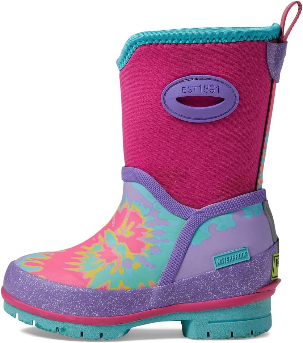 Western Chief Girl's Cold Rated Neoprene Boots (Toddler/Little Kid/Big Kid) Tie-Dye 6 Big Kid M