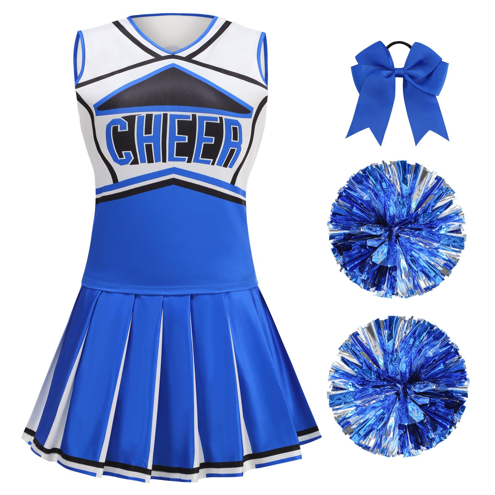 GRAJTCIN Cheerleader Costume for Women — 4-Piece Set