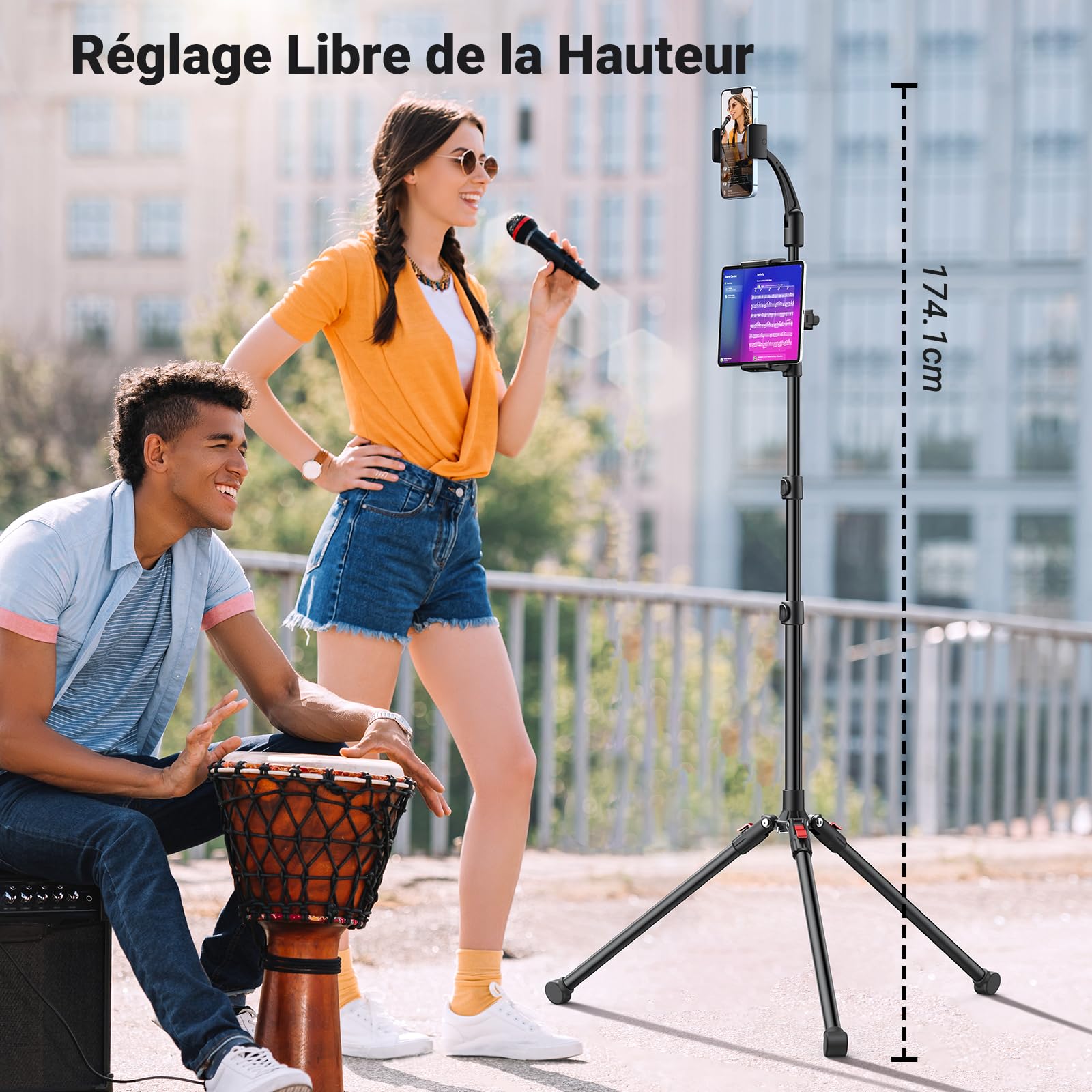 UGREEN Support Tablette de Trépied Repose Téléphone Compatible avec iPhone 16 iPad Pro 12,9 Air 2022 Mini Galaxy Tab A9 S9 A8