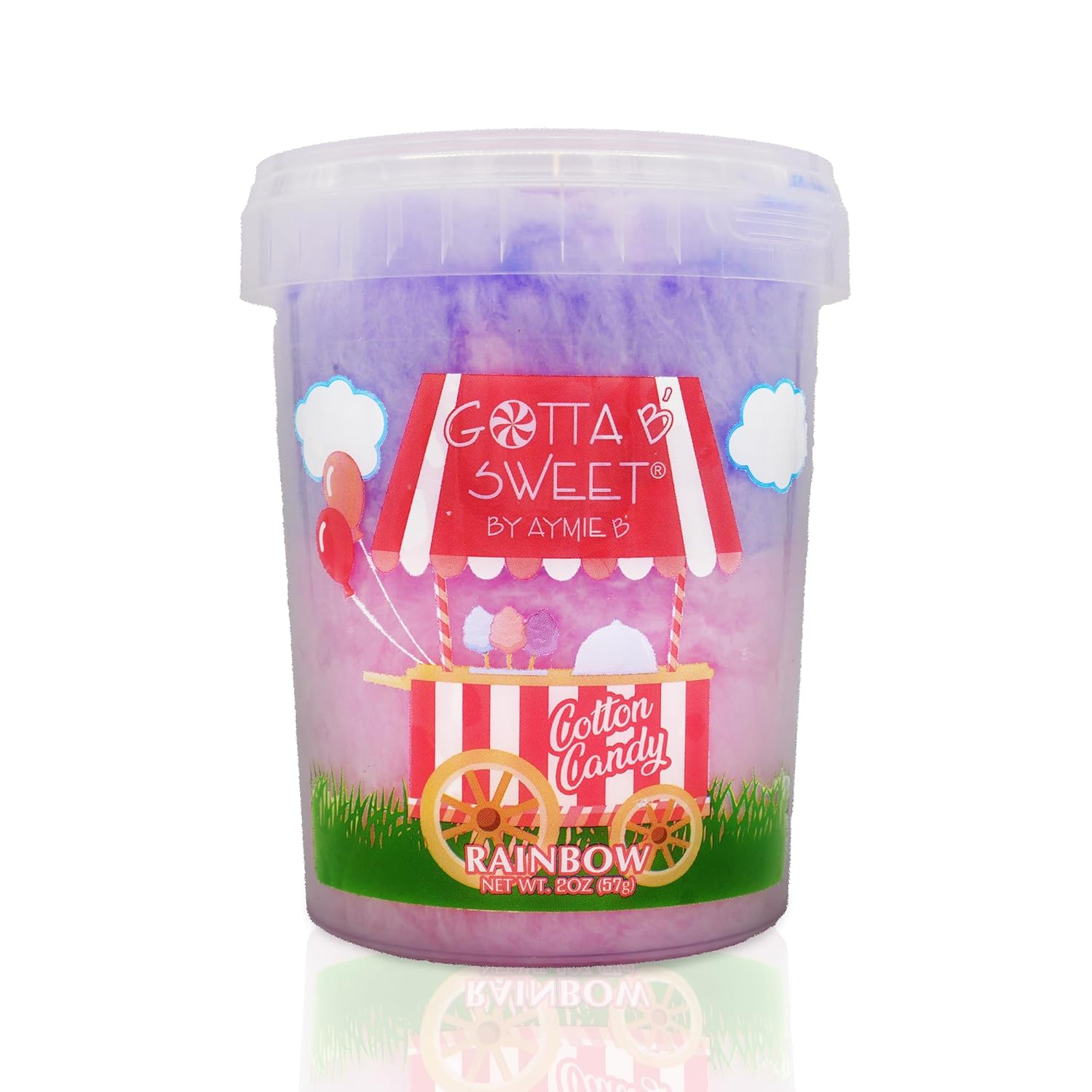 Gotta B Sweet Birthday Cake Flavored Cotton Candy - 2 oz (Pack of 12) - Blue, Pink and White - Bulk Birthday Party Treats for Kids