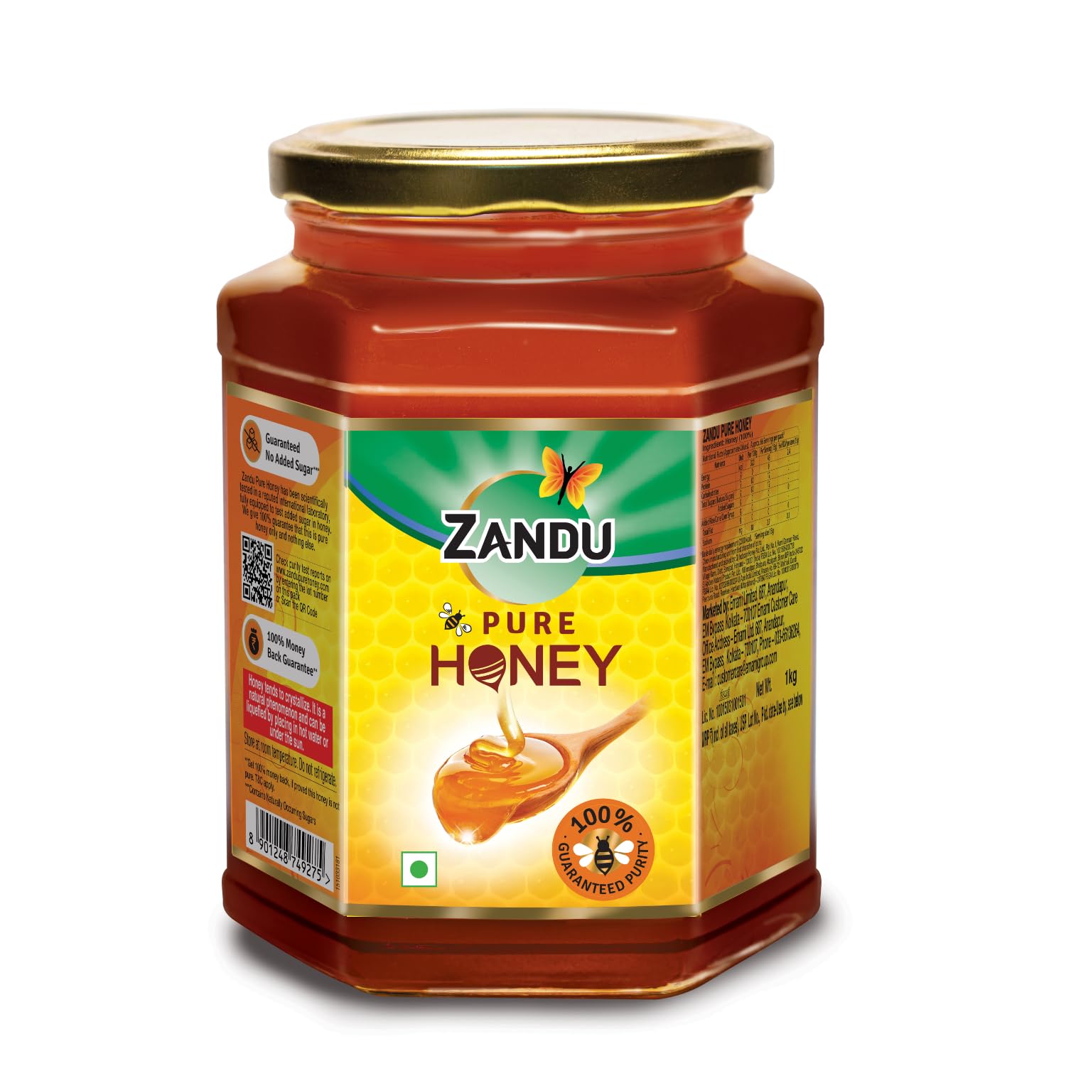 Zandu Pure Honey || 100% Pure || No Added Sugar & Adulteration, 1KG