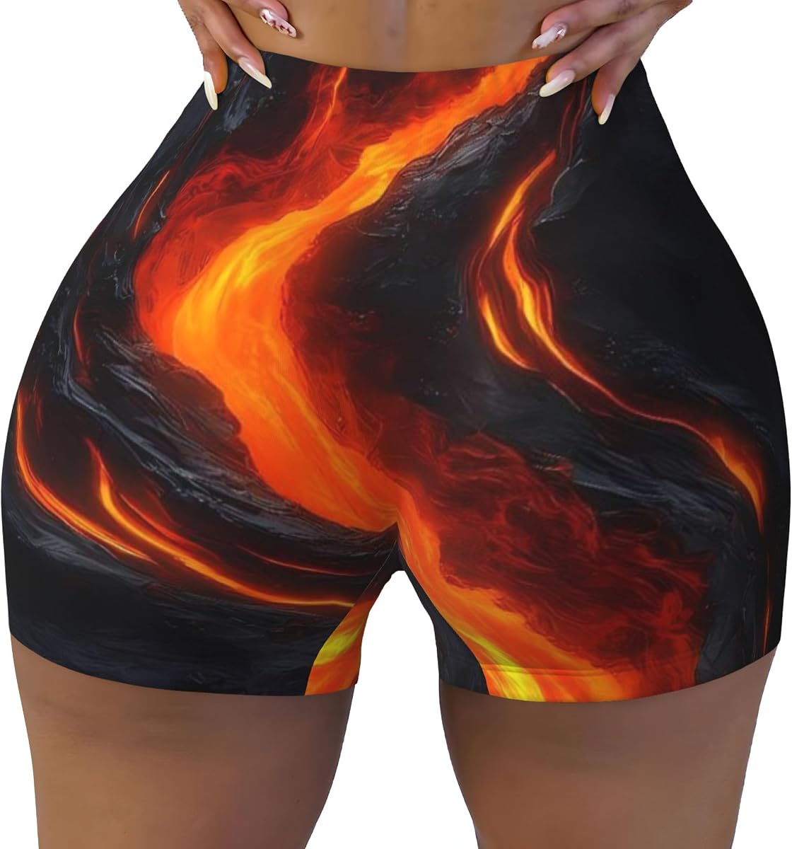 Molten Lava Abstract Flow for Biker Shorts for Women Workout Shorts Gym Running Yoga Short