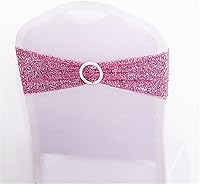 Vista 16 de 25 bandas elásticas de elastano con lentejuelas para silla, para bodas, recepciones, eventos, banquetes, sillas y decoración (dorado)