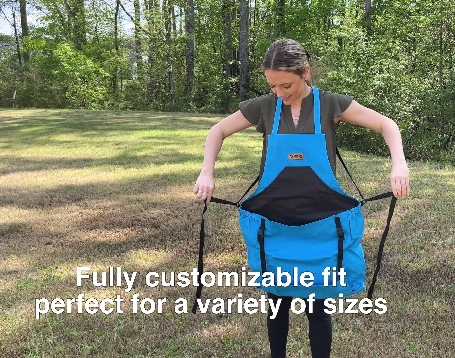 Grampa's Garden Apron - Cross Back Gardening Apron With Pockets For Women & Men, Blue - Image 3