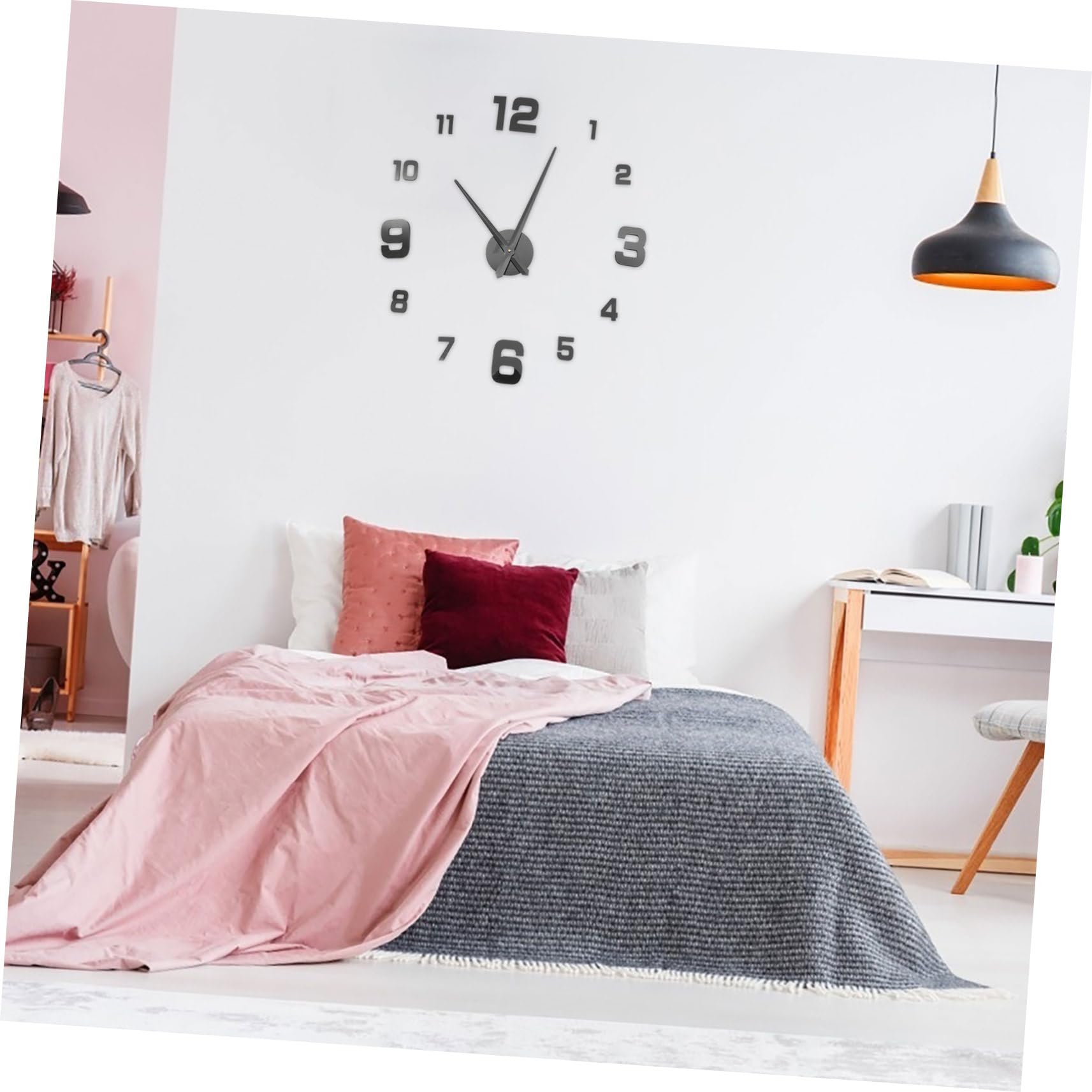 HOLIDYOYO 1 Set Oversized Wall Clock Home Decor Mute Clock Silent Wall Clock Modern Wall Clock Living Room Clock Wall Hanging Clock Household Wall Clock Wall Decorative Clock Black Metal