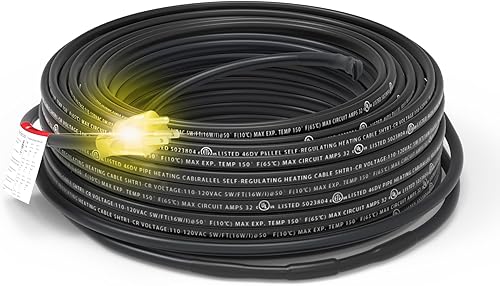 HEATIT PLSR1 - Cable de calefacción autorregulable de grado industrial y comercial de 18 pies 120 V diseño de uso a largo plazo resistente húmedo o