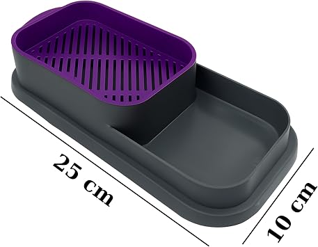 Topraksız Kedi Çimi Kabı Mor – 5 Paket Çim Tohumlu Hidroponik Çim Yetiştirme Seti – Kediler için Doğal Çim Yetiştirme Kutusu – Evde Kolay Çimlendirme ve Sindirim Desteği