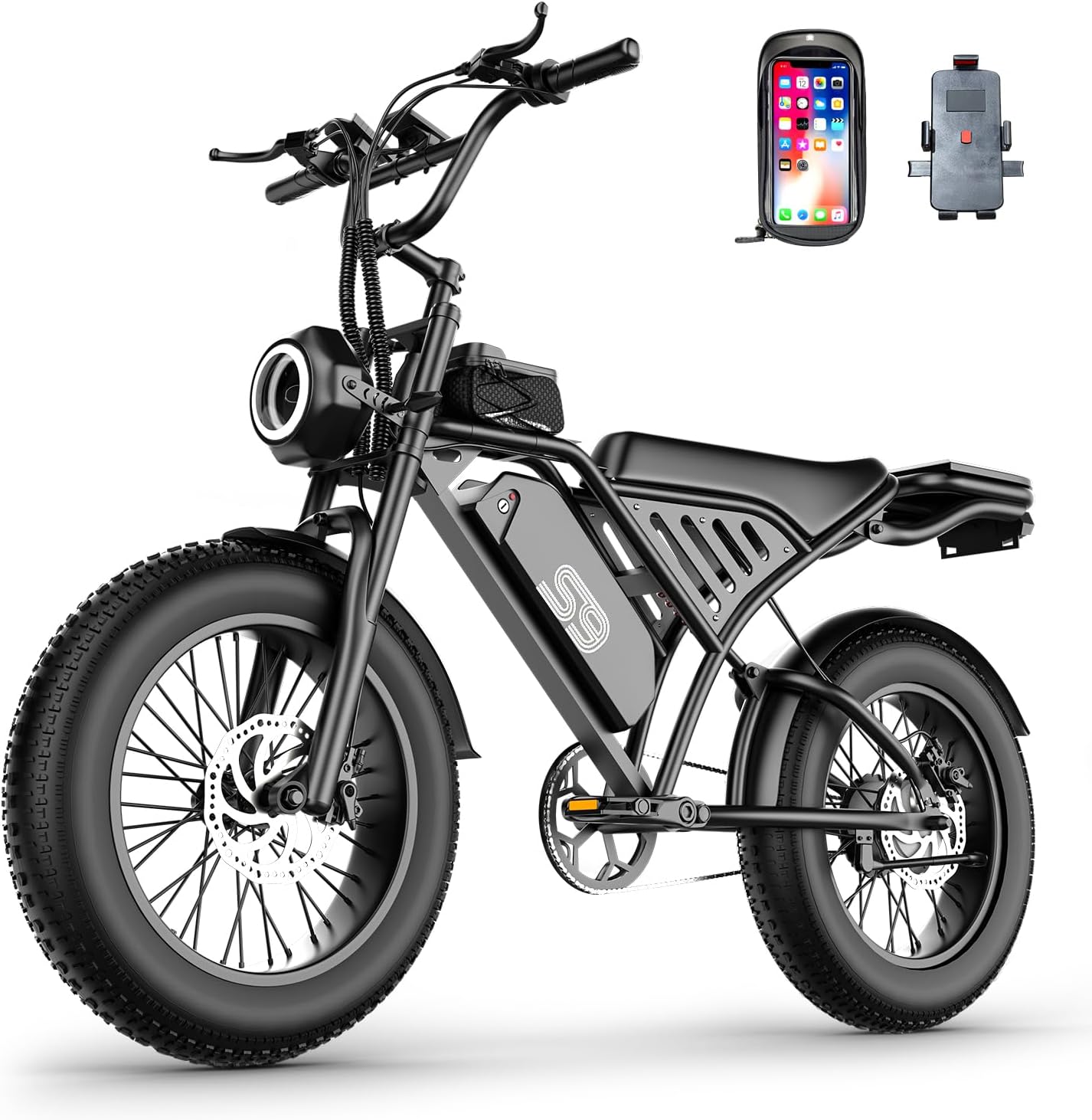 ASKGO Electric Bike for Adults, 2500W Peak, 100 Miles & 30MPH, 20" Fat Tire All-Terrain Electric Dirt Bike with 48V 20AH Removable Battery, Dual Brake E-Bike with Seat Shock Absorber