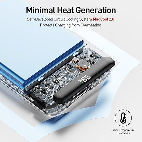 Miniatura 6 de iWALK Qi2 - Banco de energía inalámbrico magnético de 15 W, cargador portátil de 10000 mAh con soporte ajustable y pantalla LED, carga rápida para