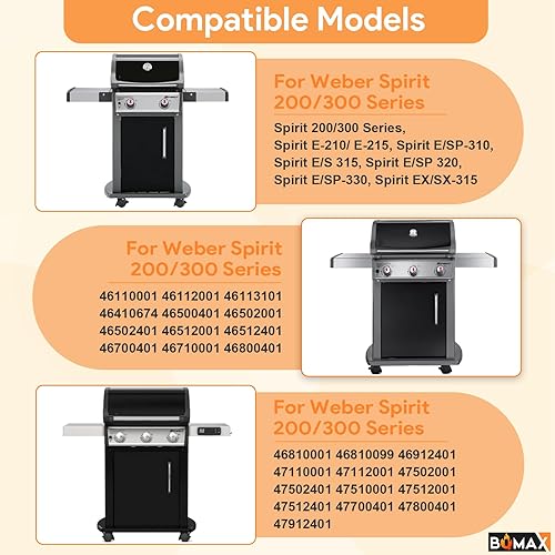 Miniatura 9 de BQMAX 69827 Rueda fija para Weber Spirit Serie 200300 Grill Spirit E-310, para Weber Spirit E-215 E315 E320 SP320 S315 Piezas de repuesto para rueda