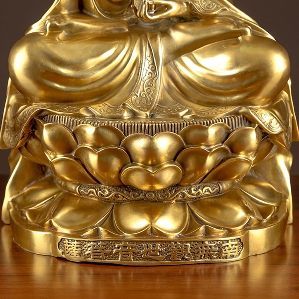 Posąg Buddy do wnętrz Dom Mosiądz Guanyin Statua Buddy Salon Studium Rzemiosło Guanyin Ozdoby na parapetówkę Prezent Medytująca Statua Buddy Figurka Rzeźba