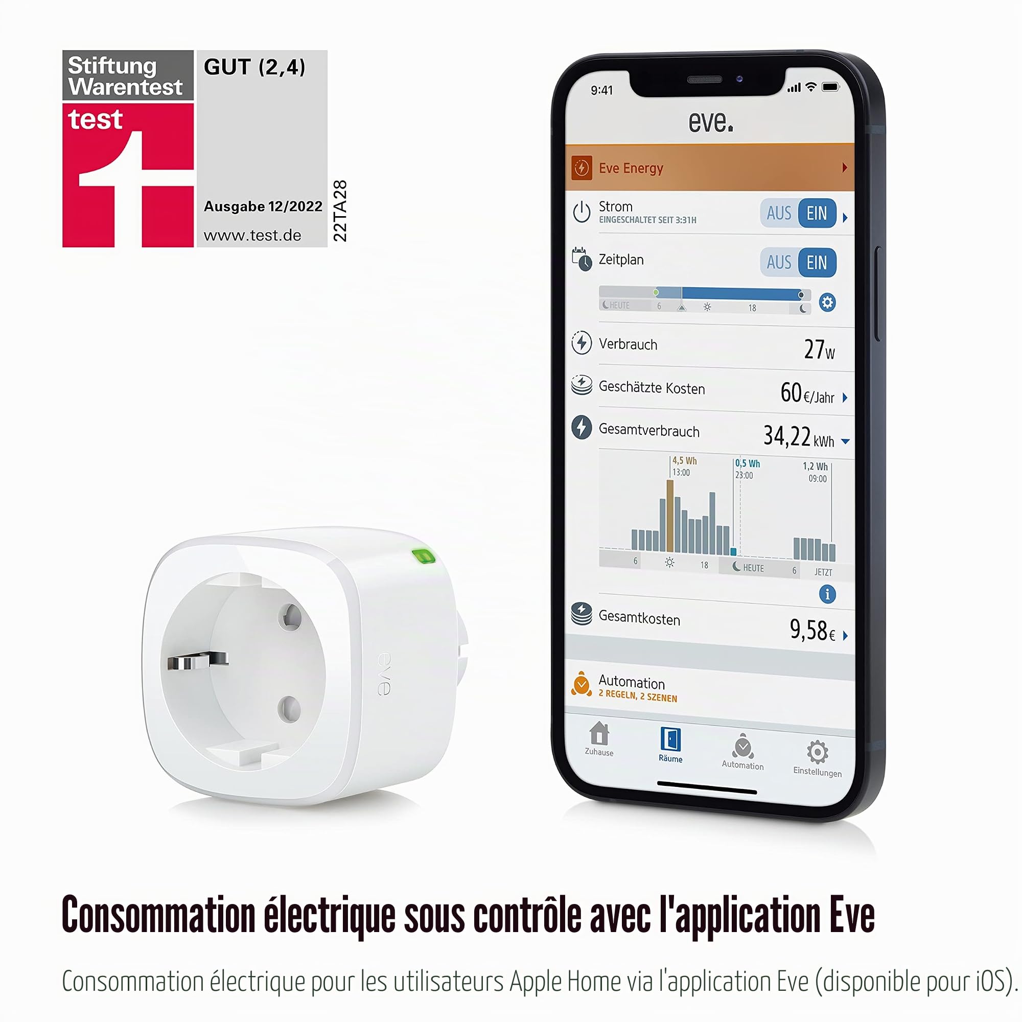 Eve Energy (Matter) - Prise Intelligente, Lot de 2