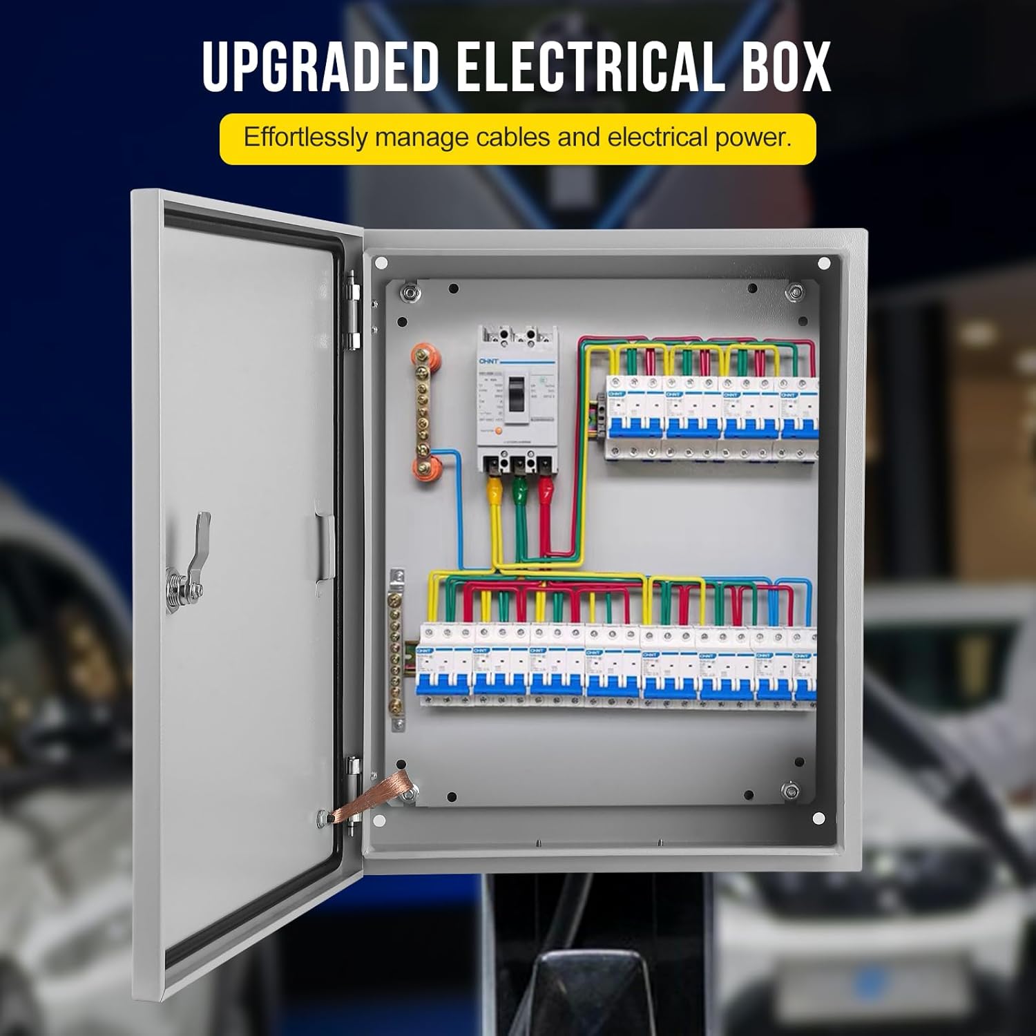 Project Boxes for Electronics, Outdoor Waterproof Electrical Box with Lock & Mounting Plate, Electrical Enclosure Protection Boxes for Power Project, Breakers, Power Distribution Block