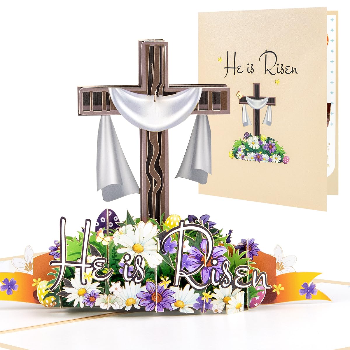 CNLITIHEKA Pop Up Easter Card, Happy Easter Cards, Religious Sympancy Card, for Kids Family Friends, Includes Envelope.