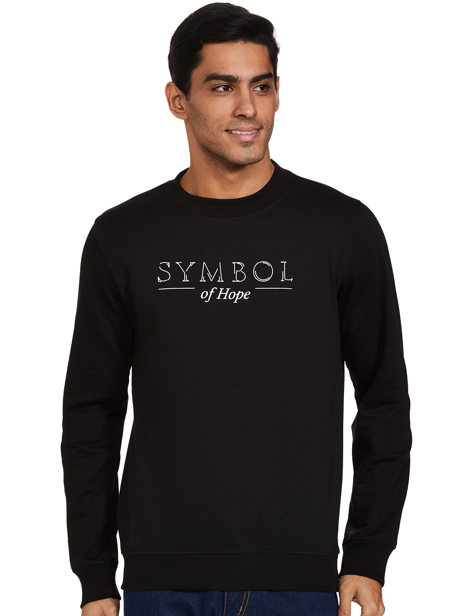 amazon brand - symbol Men Cotton Rich Light Weight Crew Neck Sweatshirt (Regular Fit)-picture-29