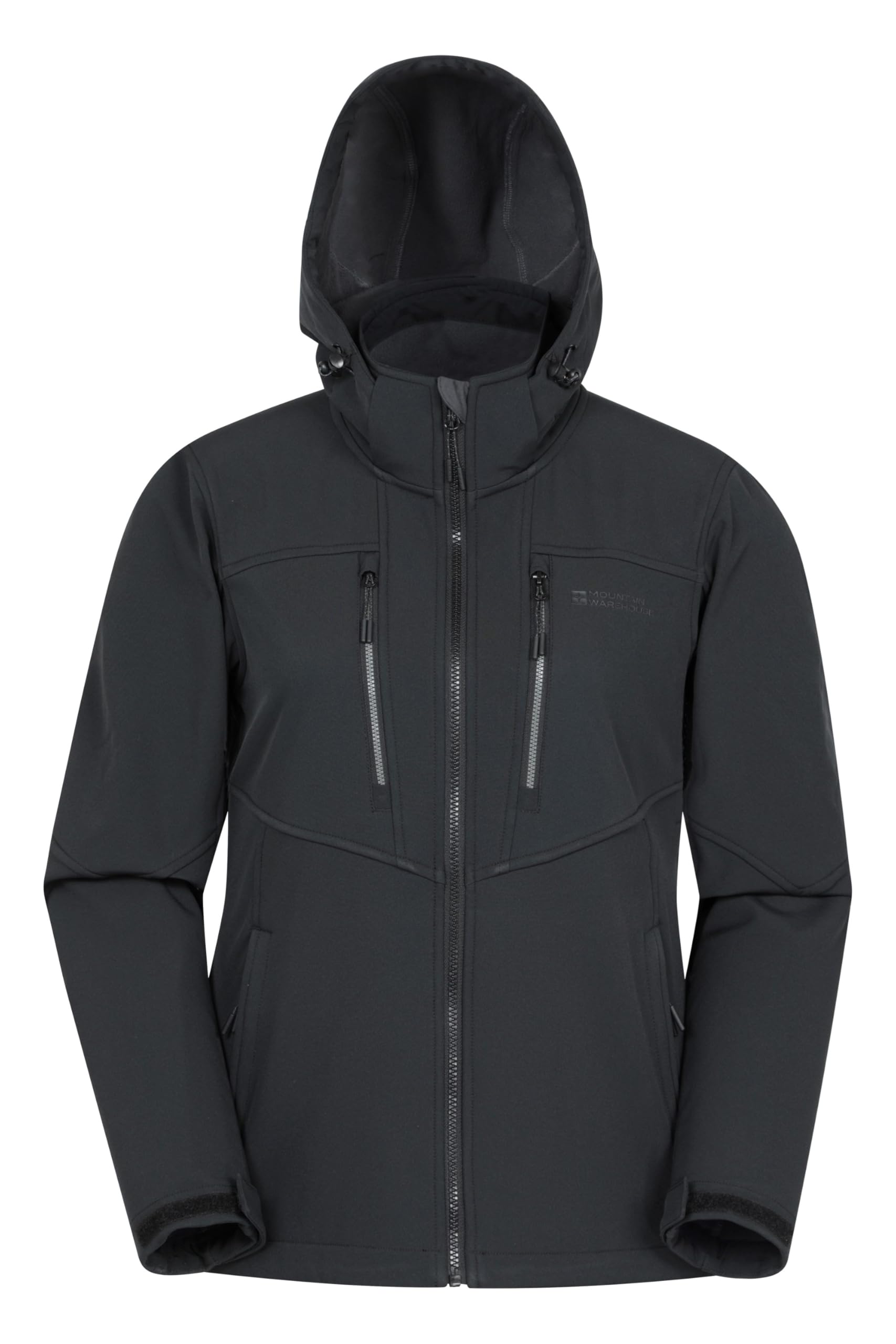 Mountain Warehouse Genesis Womens Softshell Jacket - Water-resistant & Windproof Coat - Spring Summer, Hiking, Walking & Outdoors Jet Black 14