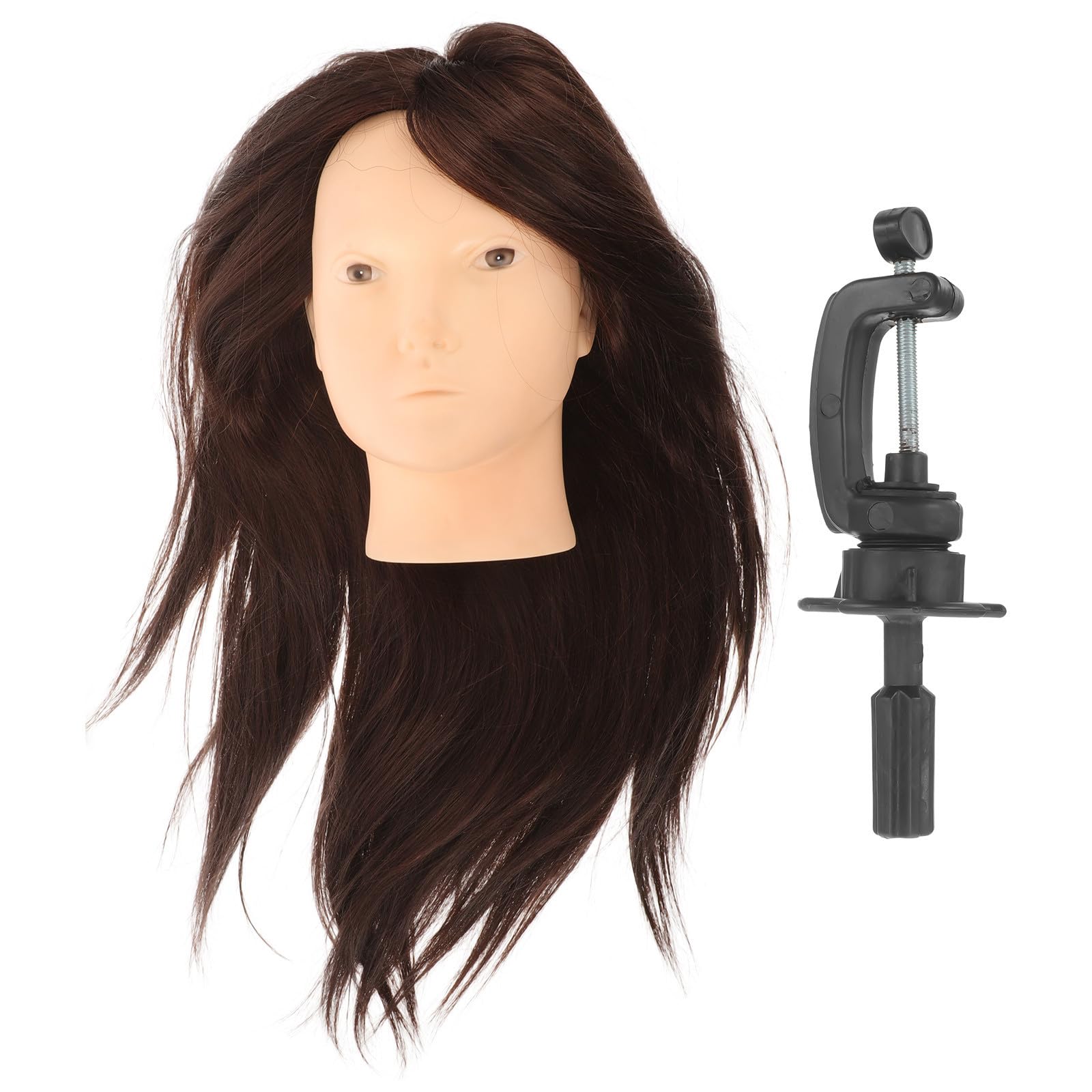 Cabilock Übungskopf für Friseure aus Synthetischen Fasern mit Glatter Textur und Halterung für Salon und Unterricht zum Einfachen Styling und Üben
