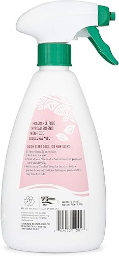 Miniatura 2 de Charlie's Soap Pre-spray para lavandería (16 onzas líquidas, paquete de 2) pretratamiento natural y removedor de manchas, potente y ecológico