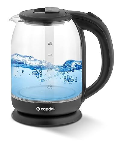 Candes GlassBoiler 1500 W Borosilicate Glass Electric Kettle 1.8 Litre - Black