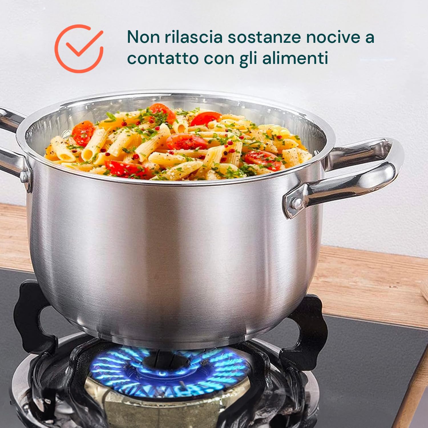 Avilia Batteria di Pentole 12 Pezzi in Acciaio Inox - Set di Pentole Adatto a Tutti i Tipi di Piano Cottura - Ogni Pentola è Dotata di Apposito Coperchio - Ideale per Cucinare Tutti i Tipi di Pietanze