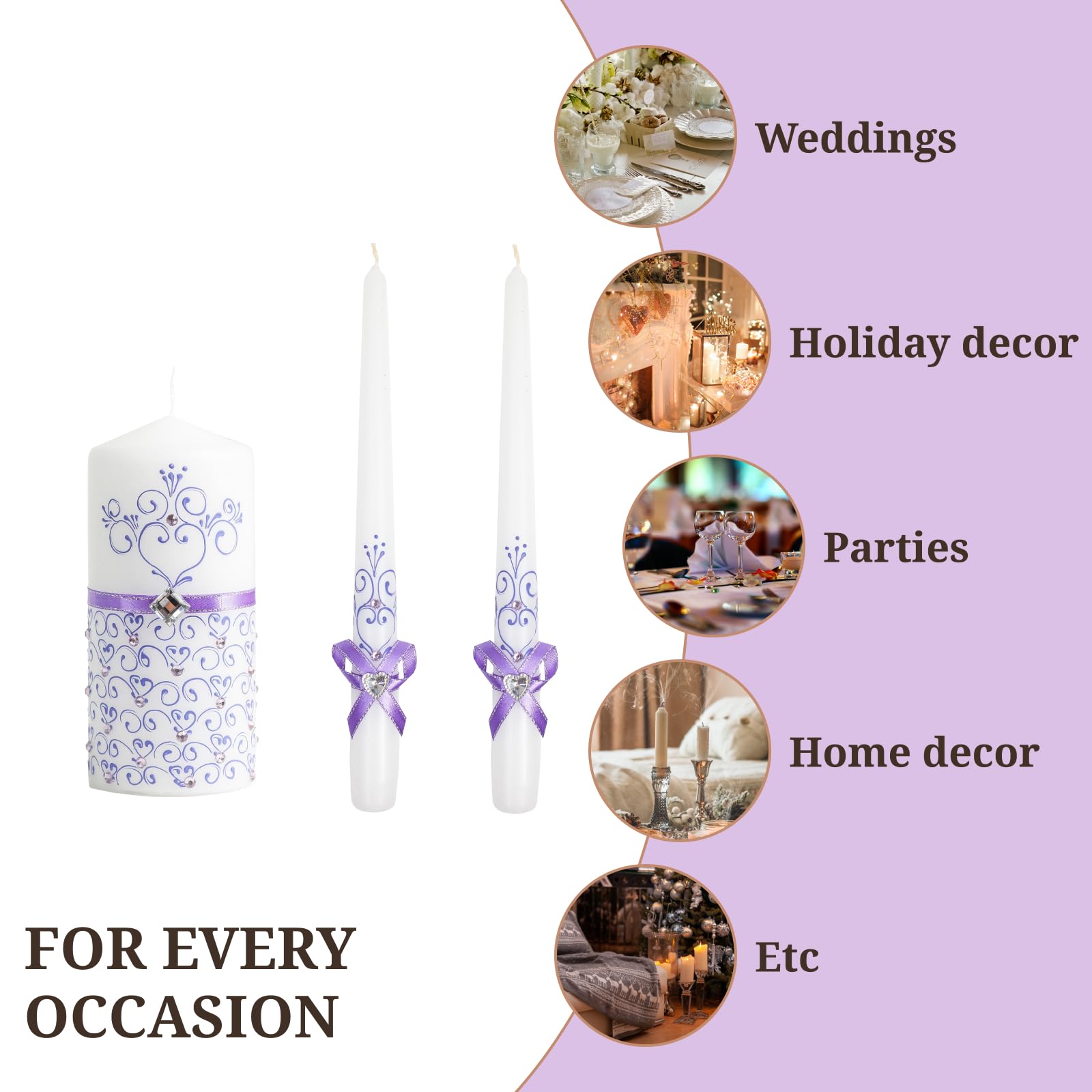 Purple Wedding Unity Candles For Ceremony Unity Ceremonies Elevate