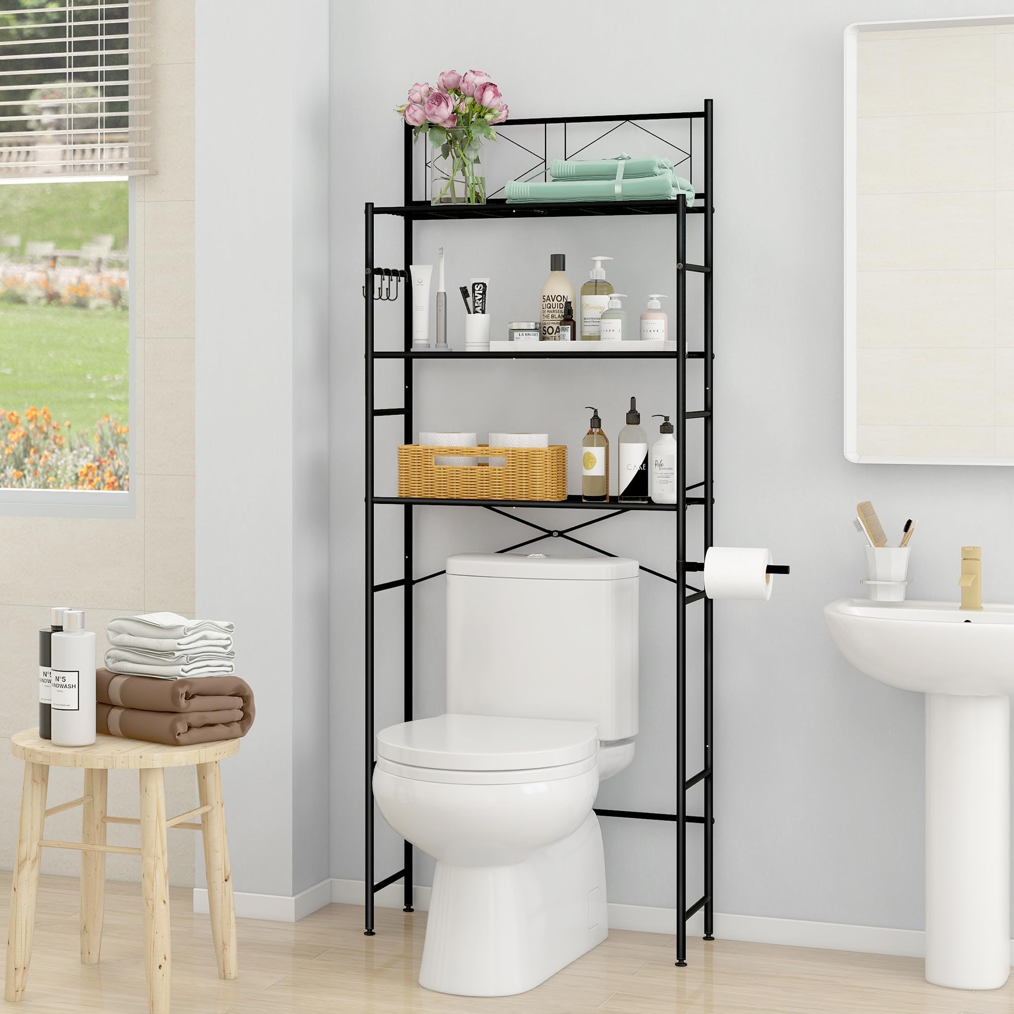 Amazon.com: Kings Brand Furniture - Over The Toilet Storage Etagere ...