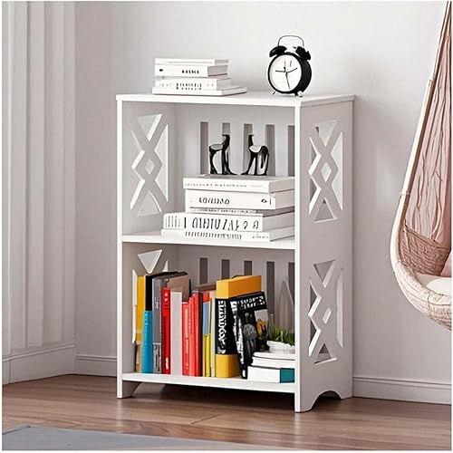 Miniatura 3 de Estantería abierta de 3 niveles, mesa auxiliar pequeña, estantería de almacenamiento para sala de estar, dormitorio, baño, color blanco