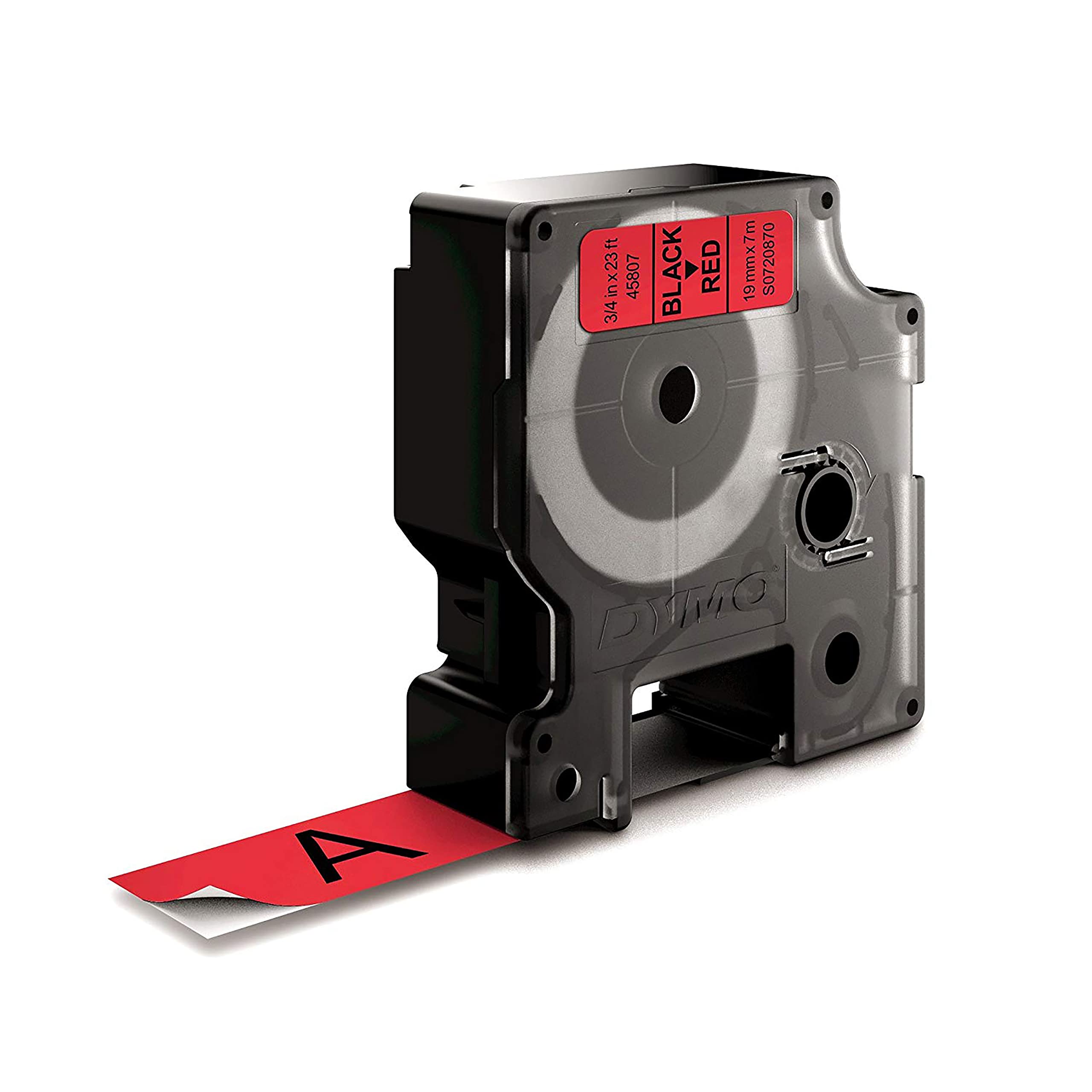 DYMO Original D1-Etikettenband | schwarz auf rot | 19 mm x 7 m | selbstklebendes Schriftband | für LabelManager-Beschriftungsgerät