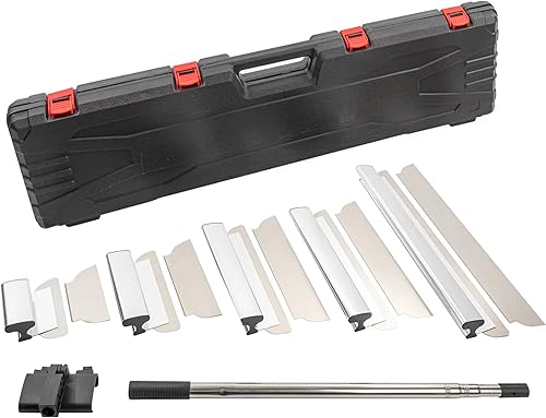 BHTOP Herramientas para paneles de yeso Hoja de raspado con mango de extensión, cuchillas de 7 pulgadas, 10 pulgadas, 14 pulgadas, 16 pulgadas y 24