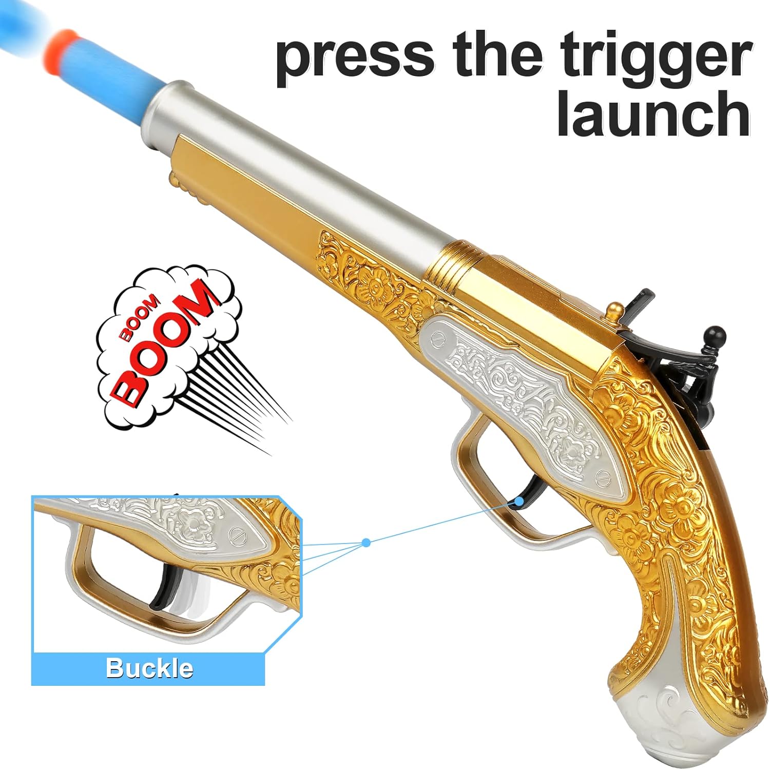 Toy Pirate Foam Blaster for Kids with Soft Foam Darts 20pcs Themed