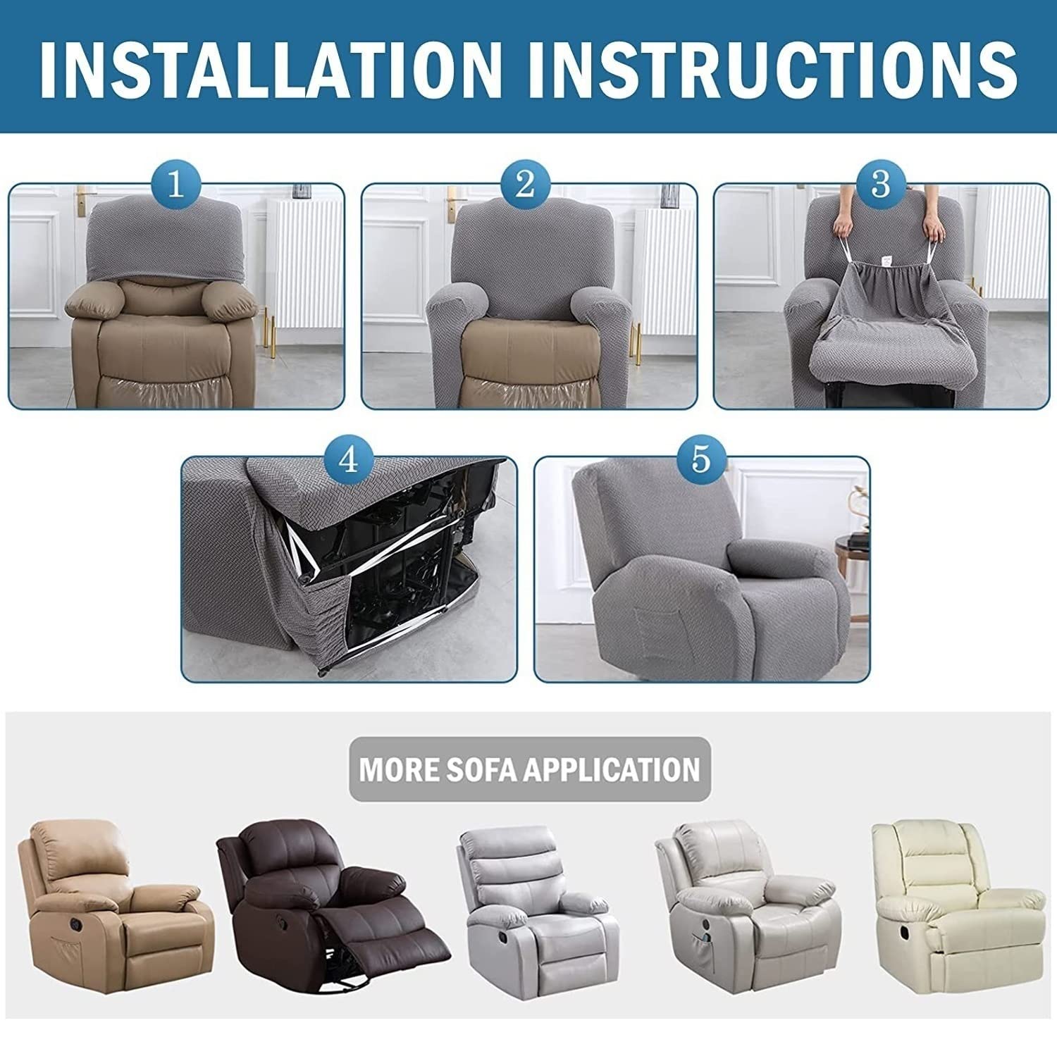 Housse De Fauteuil Relax Extensible,Moderne Couverture De Chaise Avec