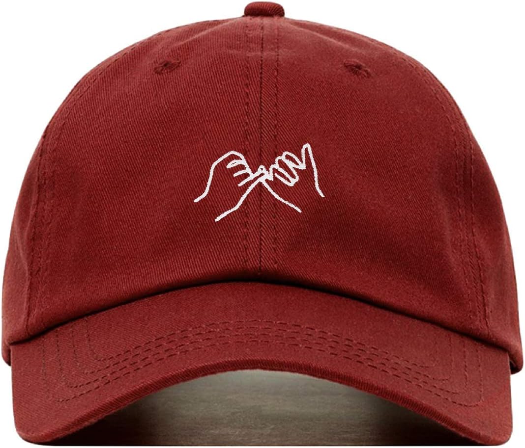 Pinky Promise Baseball Hat, Embroidered Dad Cap, Unstructured Soft Cotton, Adjustable Strap Back (Multiple Colors)