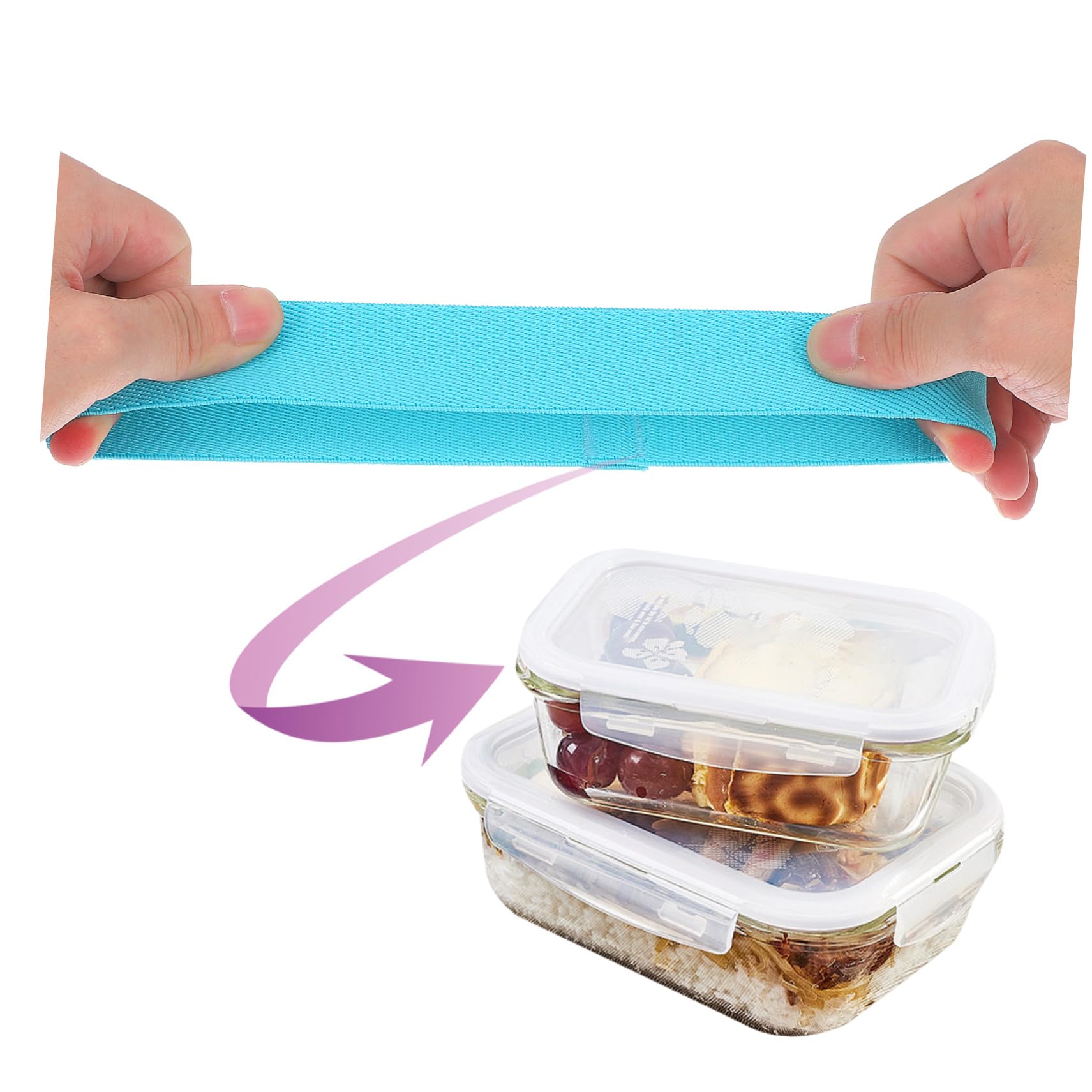 Cinghie Elastiche Per Bentos Box - 6 Pezzi Colorate, In Poliestere, Riutilizzabili E Lavabili - Foto 4