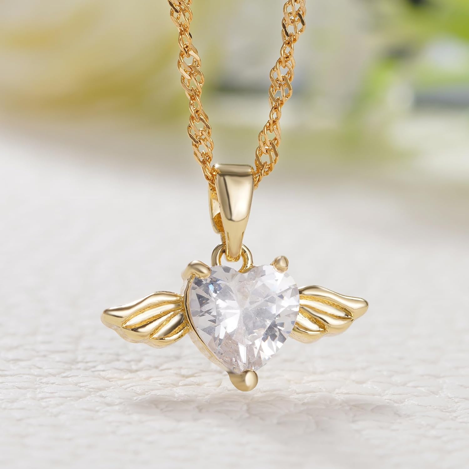 MIXJOY Baby Angel Wings Heart Necklace for Mom, Mommy of an Angel Remembrance Gift - Image 3