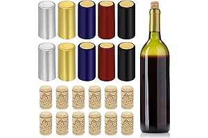 Swpeet 5 Colors PVC Heat Shrink Capsules with Cork Tops Assortment Kit