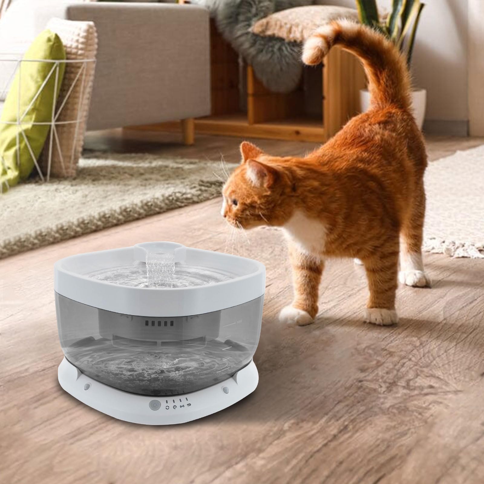 Dispensador de agua para animales de 7 litros "blanco" con adaptador USB, fuente automática para perros y gatos, bomba silenciosa, diseño antigoteo y estándar de seguridad europeo