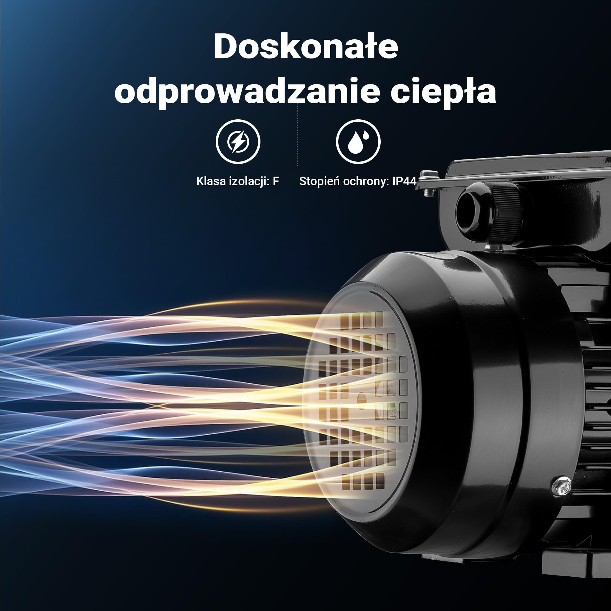 Wiltec Jednofazowy silnik elektryczny, 4-biegunowy 0,37 kW (0,5 KM), obudowa aluminiowa, silnik indukcyjny 1400 obr/min