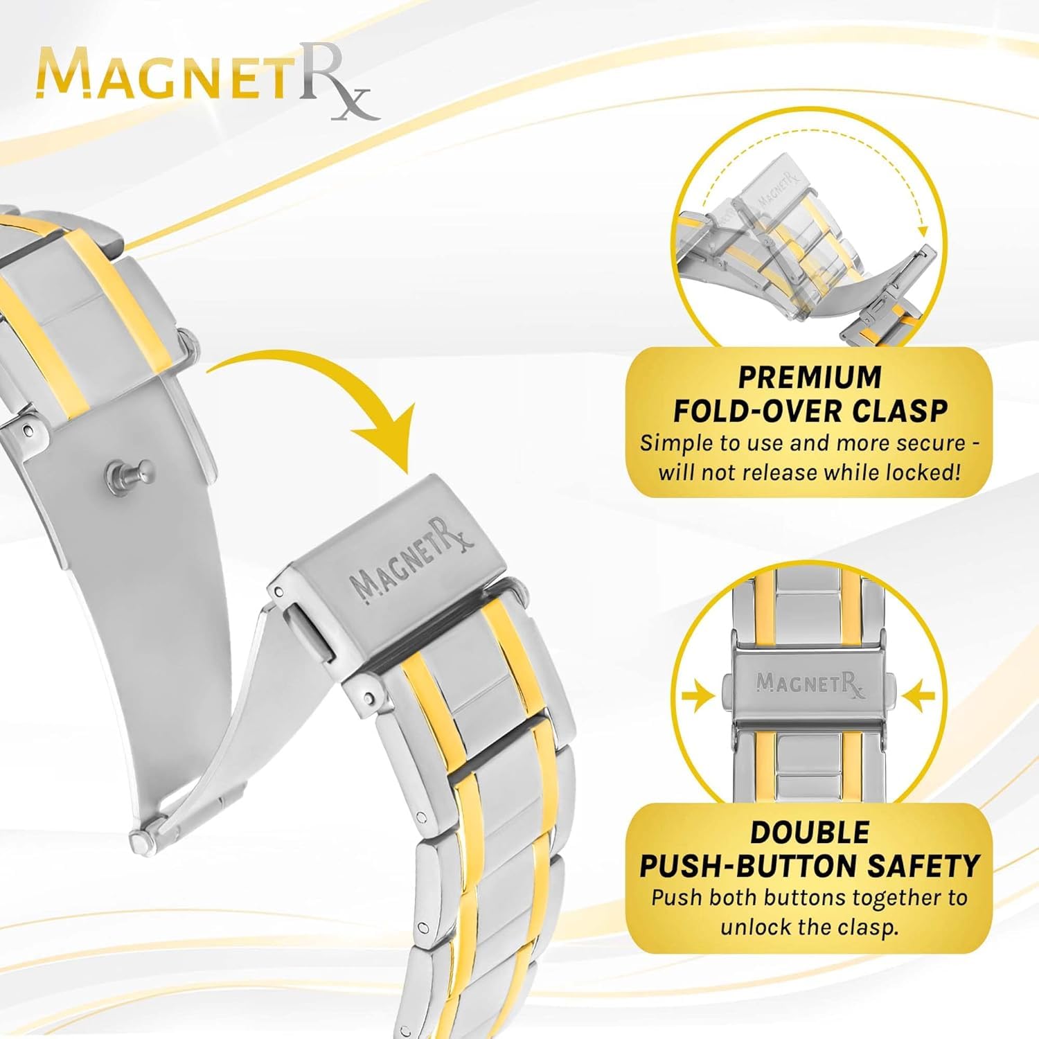 MagnetRX® 3X Strength Magnetic Bracelets for Men, Effective Titanium Magnetic Bracelet Men - Image 4