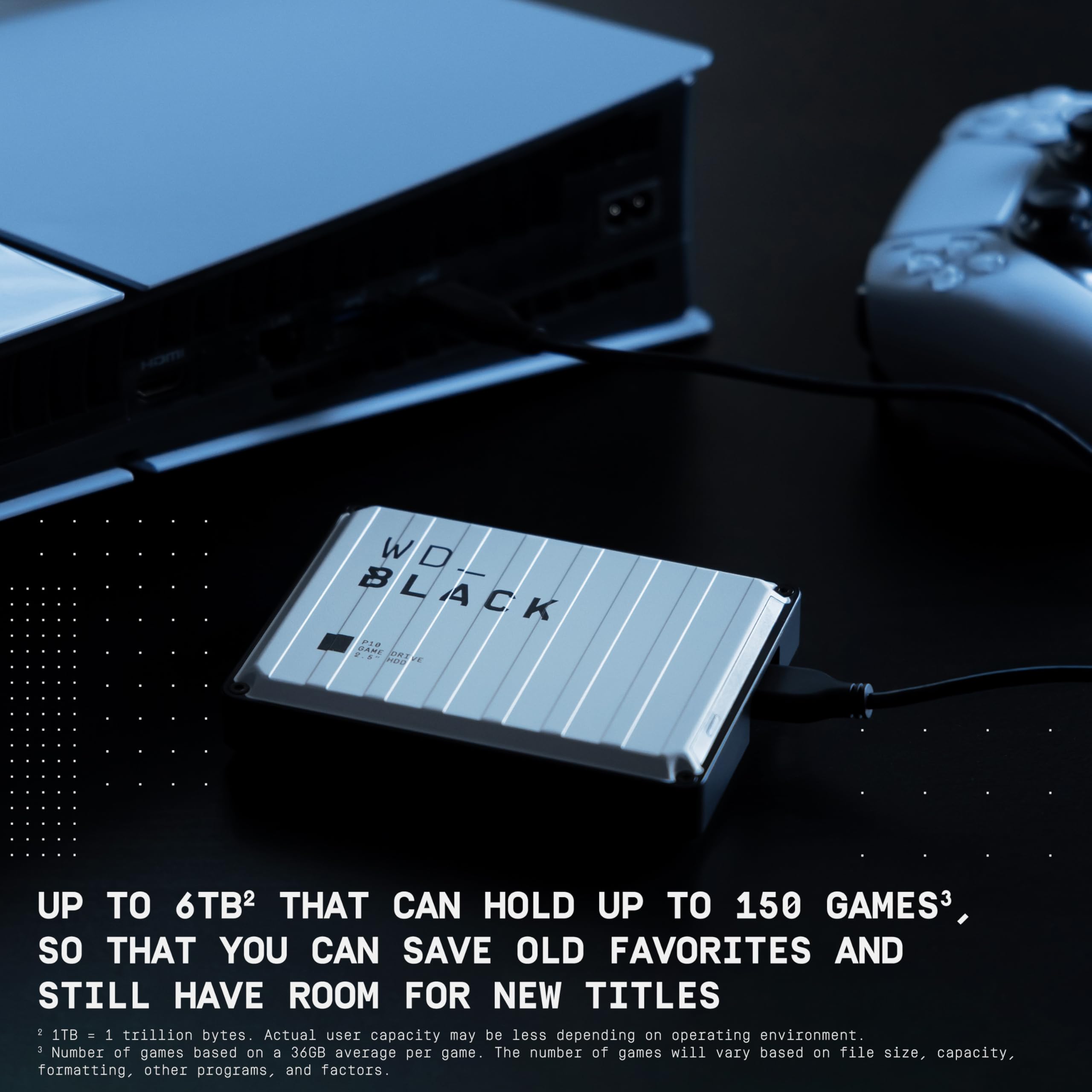 WD_Black P10 6 to Game Drive, Works with PlayStation pour accéder Partout à Vos Jeux PlayStation