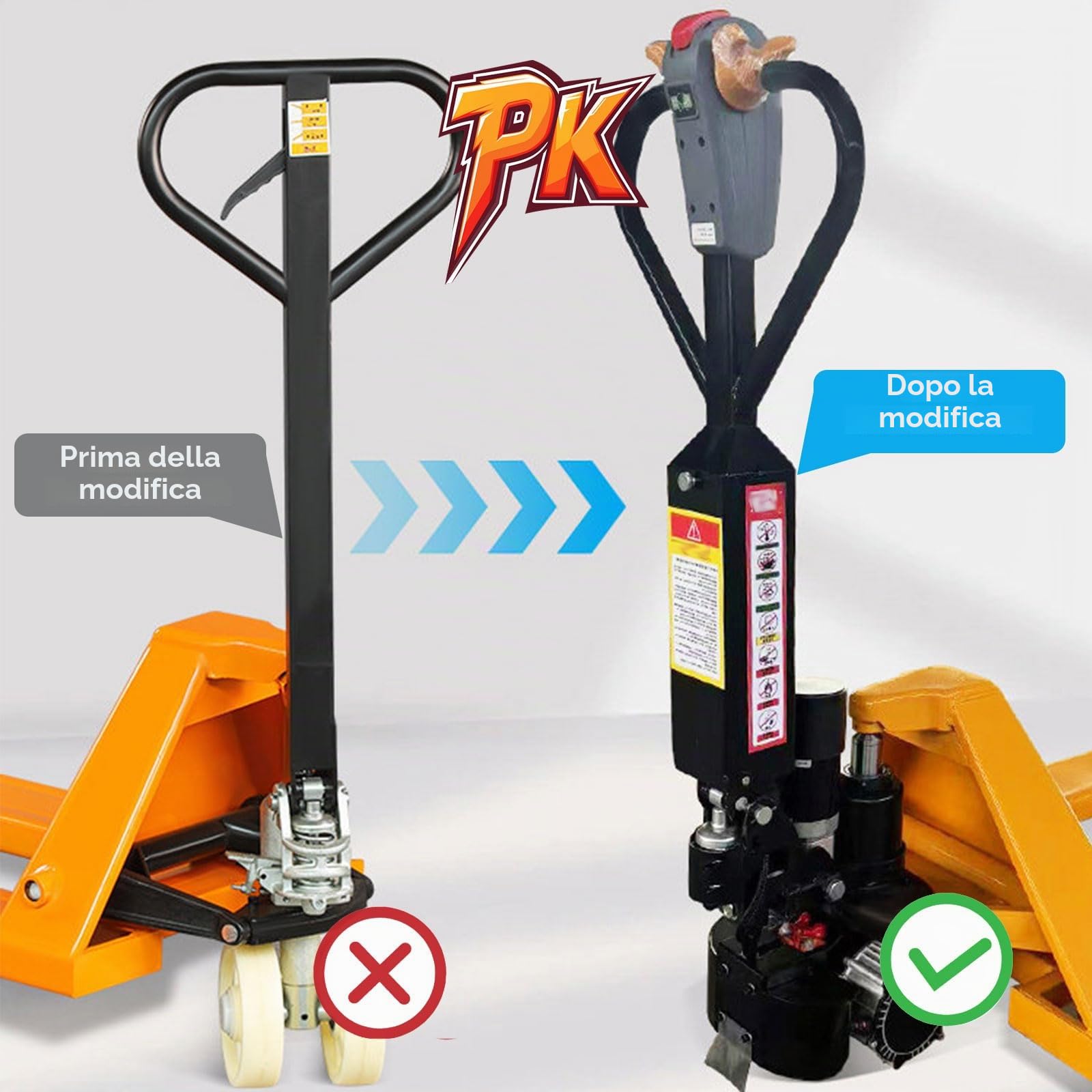 Kit di Conversione per Transpallet Elettrico, Asta Idraulica Elettrica Integrata Potenza Elevata 48 V 1000 W Controllo Semplice per Movimentazione Materiali, Arrampicata