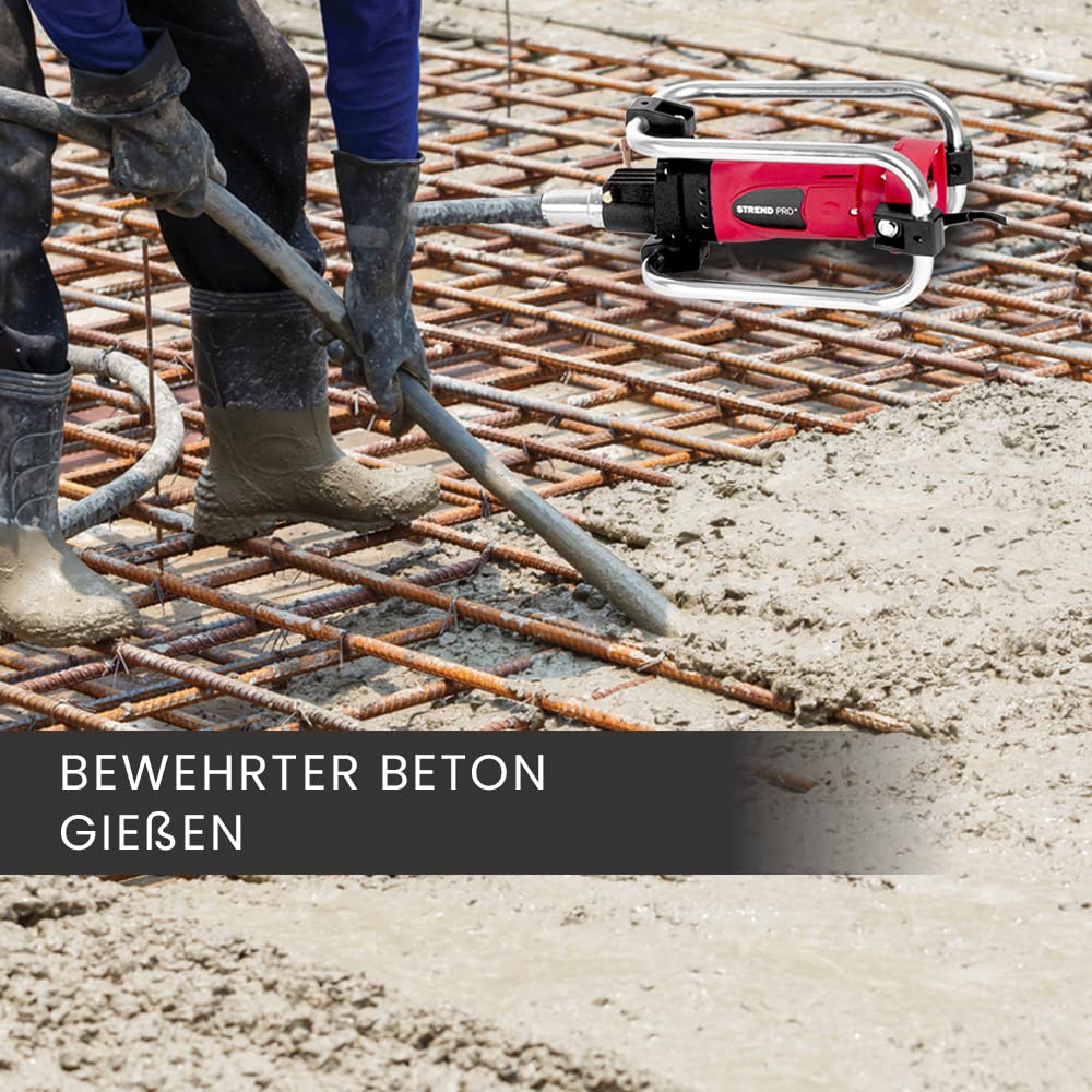 STREND PRO Betonrüttler Flaschenrüttler 2300 W | Innenrüttler | Rüttelflasche | Rüttelkopf 4 m Kabel Betonverdichter | Elektrisch | flexible Welle | Dauerbetrieb